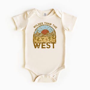 Toddler T-shirt , Wilder than the West Kids Tee, Retro Natural Infant, Kids Retro TShirt, Wild Soul Toddler Tee, Boho Baby Bodysuit