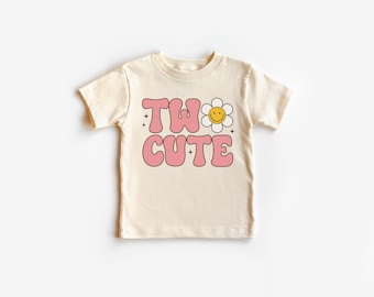 Two Cute Birthday Girl Shirt, Second Birthday Girls Toddler T-Shirt, Two Birthday Shirt, 2nd Birthday Girl Clothing, Birthday Party Shirts