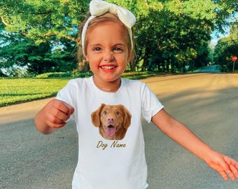 Kids Custom Dog Shirt, Photo and Name (Toddler to Youth Sizes)