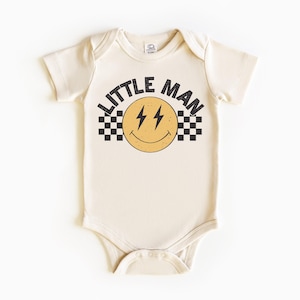 Little Man Kids Shirt, Boy Toddler Shirt, Retro Birthday T-shirt, Smiley Face Toddler Shirt, Shirts for Little Boys, Baby Boy Shirt
