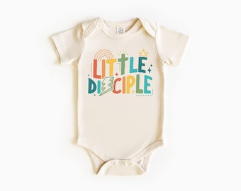 Little Disciple-kindershirt, christelijk natuurlijk T-shirt voor peuters, bijbelse babyromper, bijbelvers jeugdshirt
