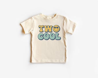 Camiseta de segundo cumpleaños para niño, camiseta "Two Cool" para niño, camiseta de segundo cumpleaños para niño, camiseta natural para segundo cumpleaños para niño