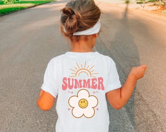 Hallo zomerherhalingsshirt, esthetisch kindershirt, zomershirt peuter, zomershirt peuter, vakantie kindershirt, natuurlijke baby-baby
