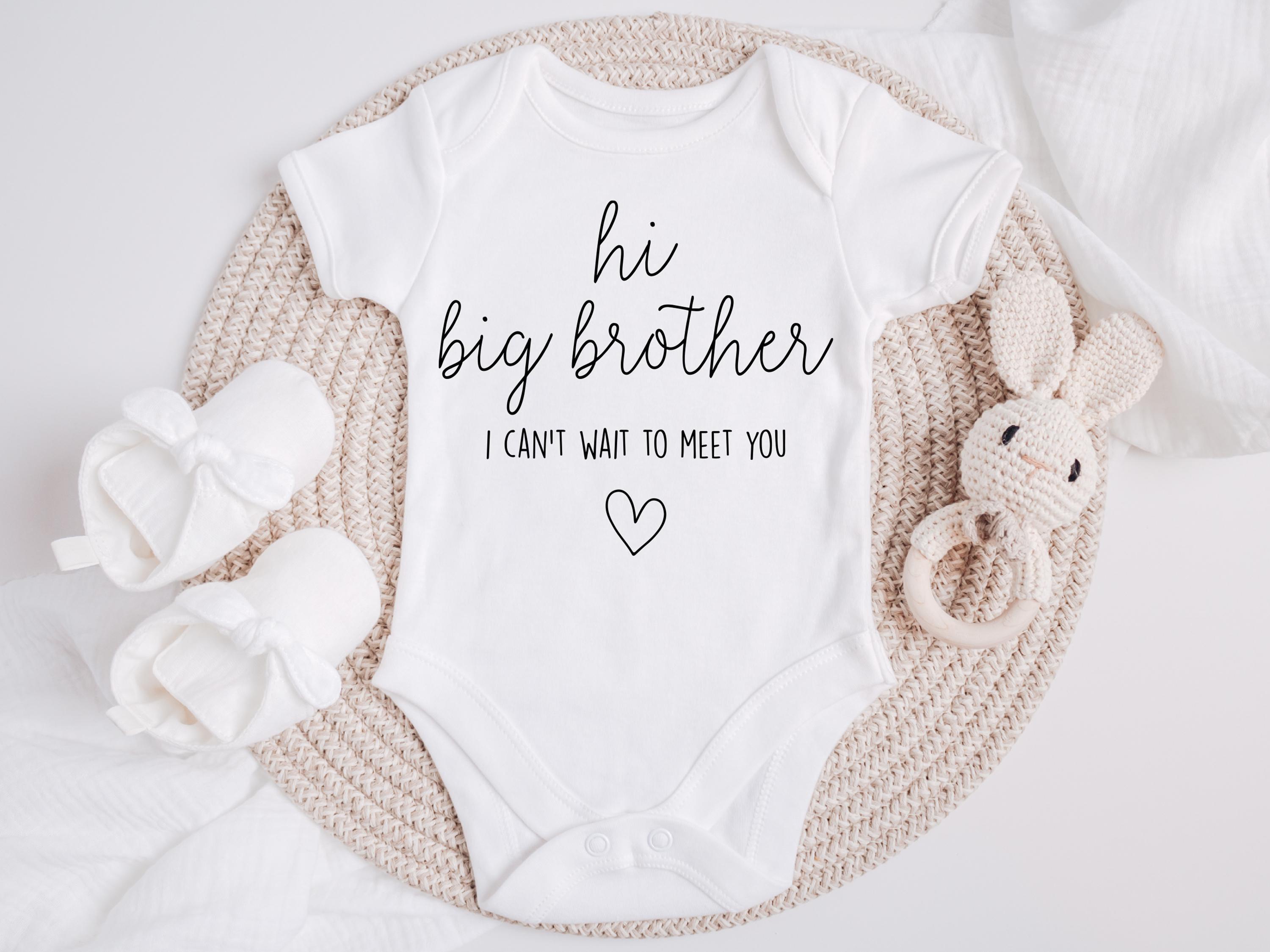 Hi Big Brother Baby Clothing, I Can't Wait to Meet You, Pregnancy