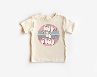 Camiseta "Dios es bueno", camiseta cristiana para niños pequeños, camiseta de Jesús para niños, camiseta "La fe sobre el miedo", camiseta de Jesús para niños, camiseta retro para niños, camiseta para niños pequeños y jóvenes