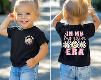Camiseta infantil de la era de la hermana mayor, camiseta retro moderna para niños