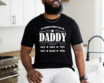 Personalized Daddy Shirt: Custom Kids Name, Fathers Day Tee