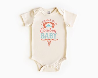 Body de bebé estilo vaquero: estilo retro del oeste, algodón natural