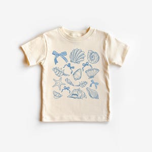 Coquette Seashell Kids Shirt, Coastal Beach Toddler T-Shirt, Summer Vibes Baby Clothing, Beach Youth Tee, Summer Break Gift Shirts