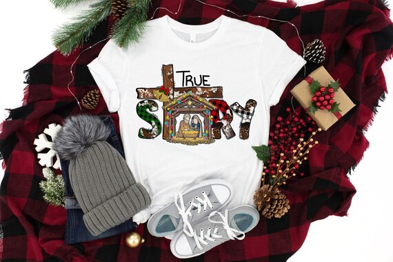 Nativity Christmas Shirt: Faith Inspired Tee (Plus Sizes 4XL-5XL)