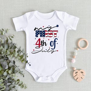 Body bébé Mon premier 4 juillet, t-shirt bébé 4 juillet, vêtement drapeau américain pour bébé, bébé naturel rétro, bébé du 4 juillet