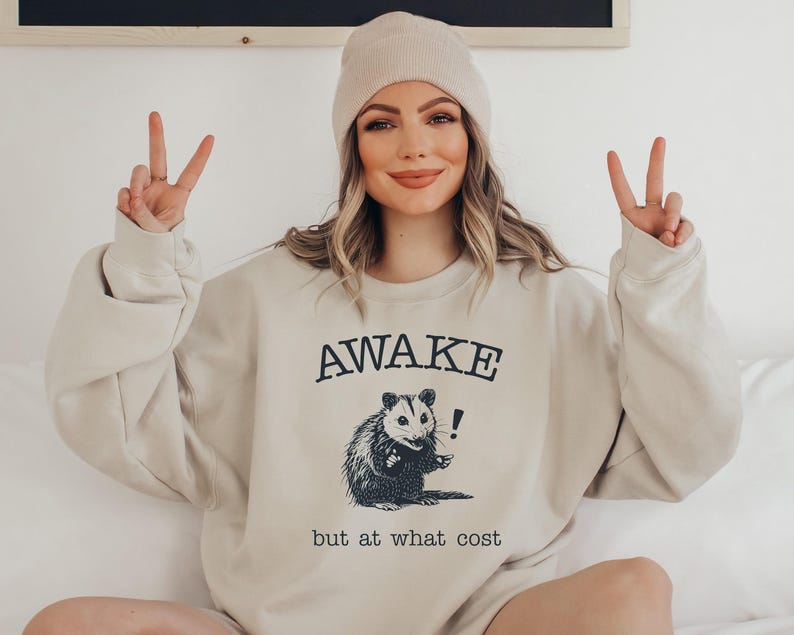 Awake But At What Cost Shirt: Opossum Lover Tee (Casual Graphic) image 4