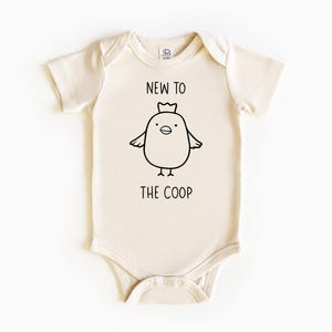New to the Coop Baby Bodysuit, Chicken Announcement Gift, Baby Shower Gift, Baby Outfit, Cute baby Clothing