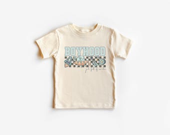 Camiseta infantil con nave espacial, camiseta infantil retro con cohete