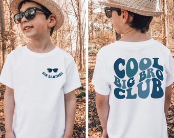 Cool Big Bro Club Shirt, Promoted to Brother Kids T-Shirt, Baby Announcement Gift For Son, Best Big Brothers Kids Shirt