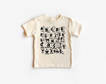 Biblical Alphabet Shirt: Christian Toddler Tee (Bible Verse Print)