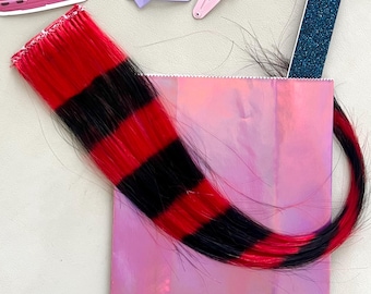 Extensión de cabello a rayas de mapache Y2K Alt Coontail