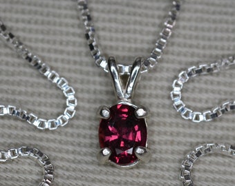 Ruby Necklace 0.49 Carat Pendant Certified Real Genuine Natural July Birthstone Sterling Silver Jewelry Jewellery Oval Cut RP38