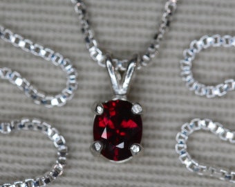 Ruby Necklace 0.52 Carat Pendant Certified Real Genuine Natural July Birthstone Sterling Silver Jewelry Jewellery Oval Cut RP36