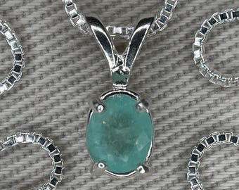 Certified Paraiba Tourmaline Necklace 0.61 Carat Sterling Silver Blue Green October Birthstone Jewelry Pendant PB63