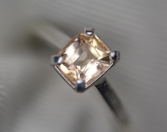 Certified Imperial Topaz Ring 1.32 Carats Natural Genuine Real Yellow November Birthstone Jewelry Sterling Silver Gift For Her IM1