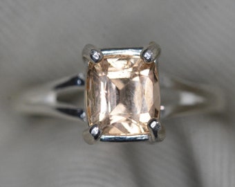 Certified Imperial Topaz Ring 2.05 Carats Natural Genuine Real Yellow November Birthstone Jewelry Sterling Silver Gift For Her IM3