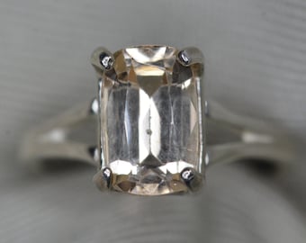 Certified Imperial Topaz Ring 3.31 Carats Natural Genuine Real Yellow November Birthstone Jewelry Sterling Silver Gift For Her IM7