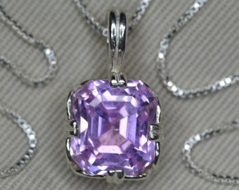 Certified 9.43 Carat Kunzite Necklace Sterling Silver Pendant Genuine Real Natural Earth Mined Pink Purple Jewelry Gift For Her K20