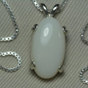 Large Australian Opal Necklace 4.13 Carat Sterling Silver Pendant Genuine Natural October Birthstone Jewelry Gift For Her