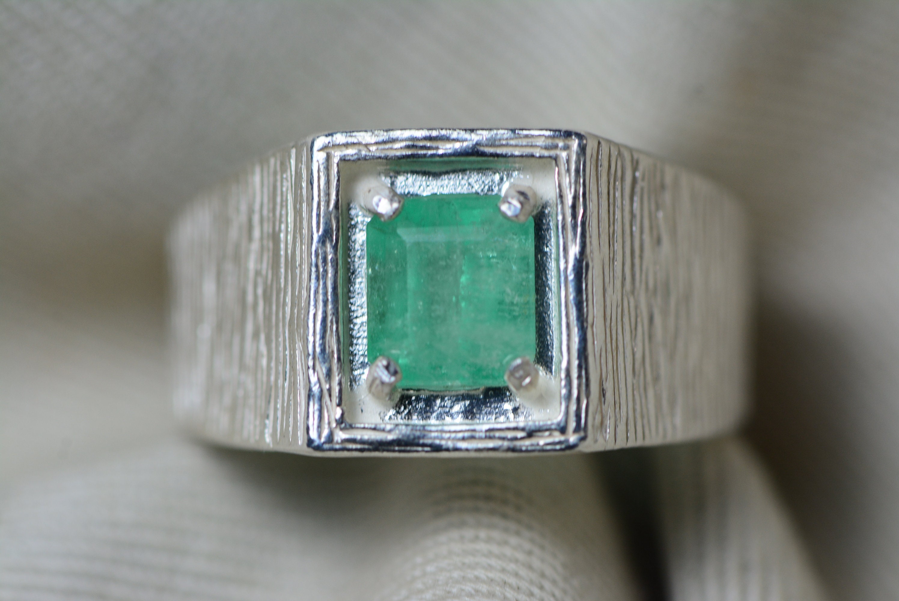 Sterling Silver Emerald Ring, Mens Green Emerald Ring, Handmade Gemstone  Ring, Vintage Style Emerald Ring, Men Silver Ring, Gift for Husband -  Walmart.com