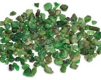 50 Carats Of Small Rough Emeralds Just As They Came Out Of The Earth, May Birthstones For Jewelry Making Or Gem Collection