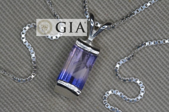 Unheated GIA Certified Parti Sapphire 2.73 Carat Pendant on Sterling Silver Necklace Pink Blue Bicolor Sapphire Jewelry Untreated U116 Etsy