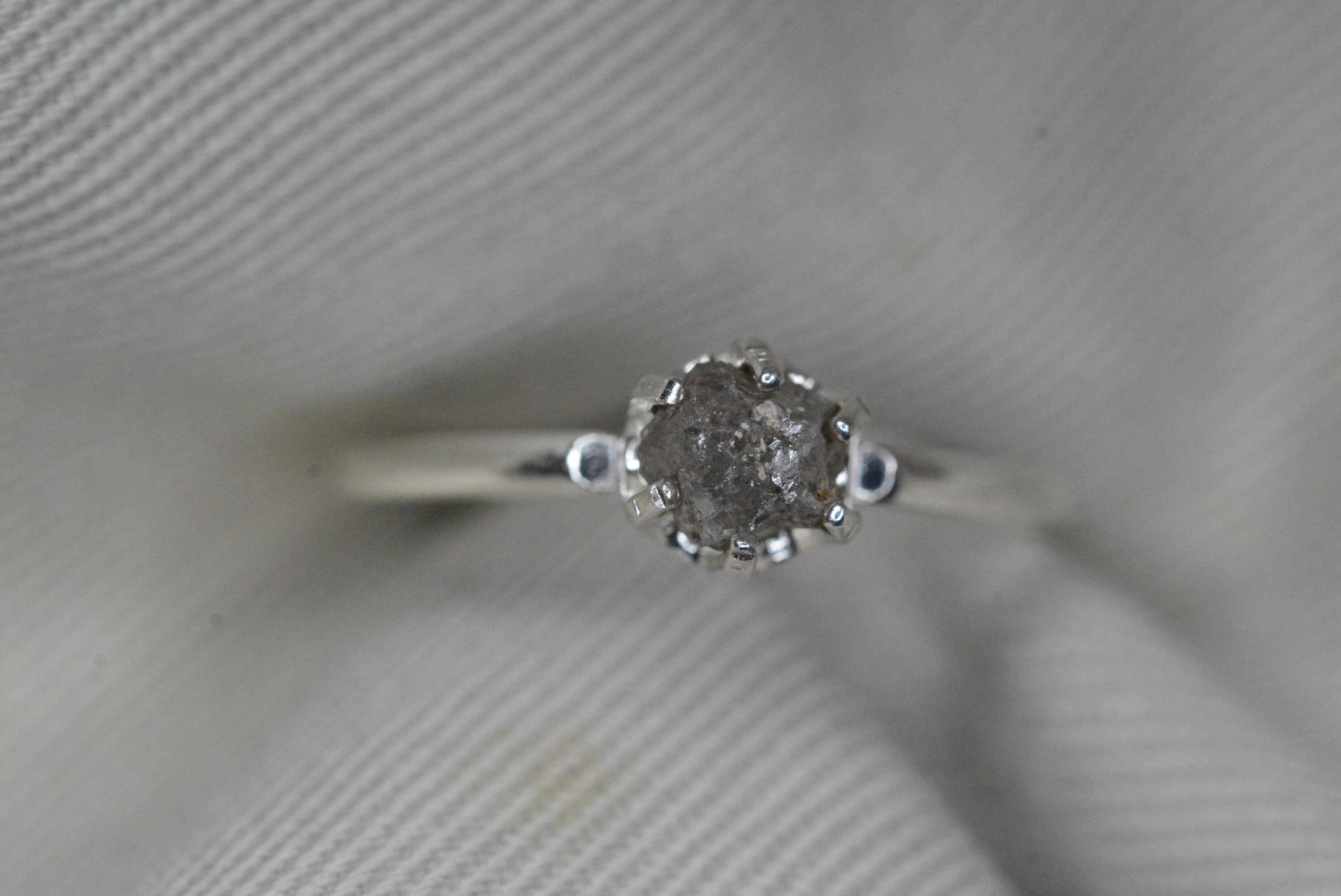 Certified Raw Diamond Solitaire Ring 0.77 Carat Uncut Diamond Rough Real Natural Genuine April Birthstone Sterling Silver Jewelry RD51