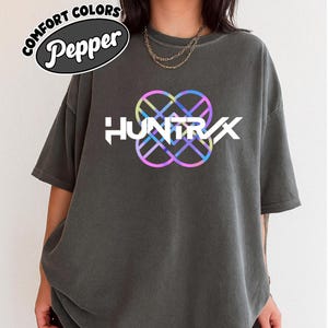 Comfort Colors® Huntrix Logo shirt, Kpop Demon hunters Graphic Tee, Gift for Kpop Fan Girl, Korean Style, Sajaboys Fan, Minimalist Design