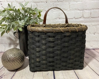 African Primitive Vintage Soft Reed Storage Basket Black and Tan Reed Basket Black and Ivory Accent Bead Button Tribal Basket Collectible