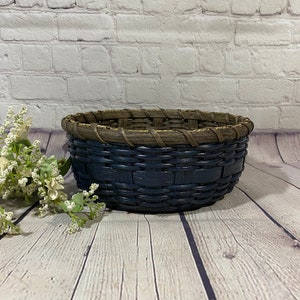 Bread Basket-Fruit Basket-Muffin Basket-Handwoven Basket-Navy Blue