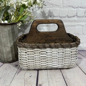 Silverware Basket / Paper Plate Basket / Divided Basket / Napkin Basket /  Organizer Basket-Primitive Style