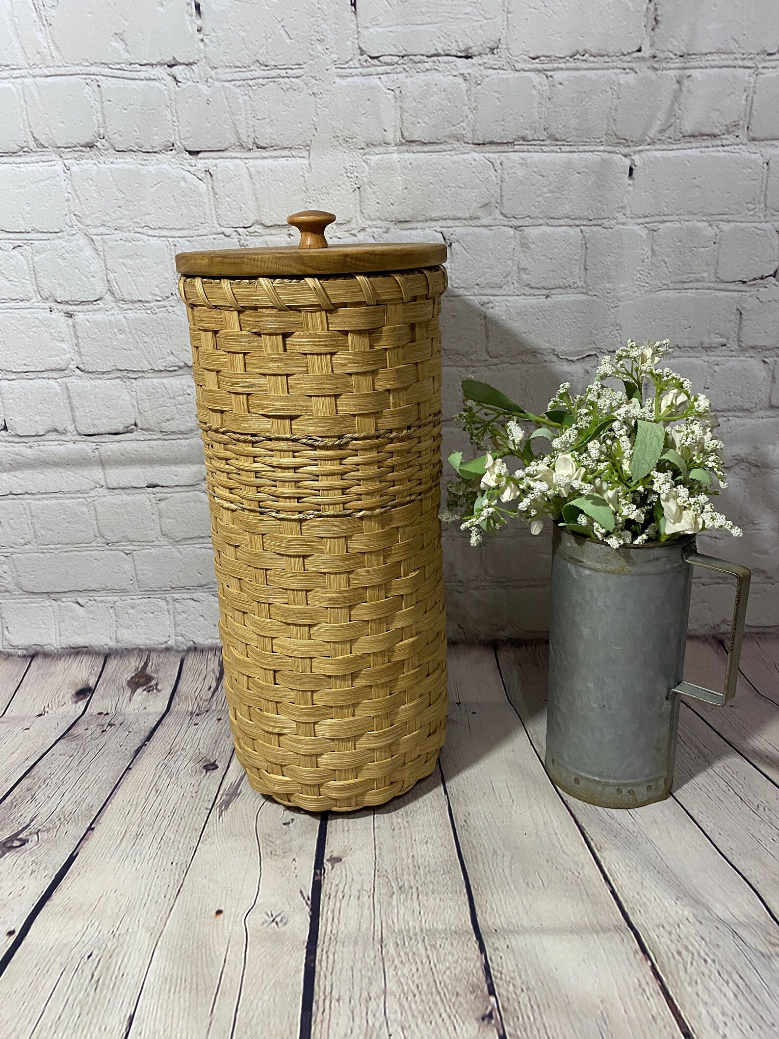 Toilet Paper Basket With Lidbathroom Tissue Baskettall Etsy