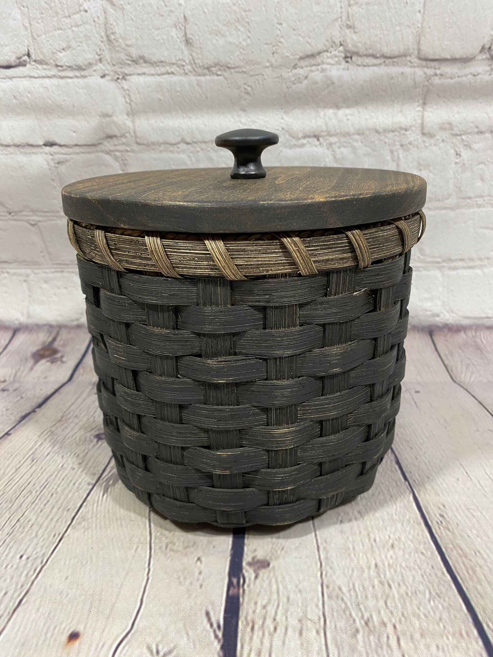 Toilet Paper Basketbasket With a Lidpainted Basketstorage Etsy
