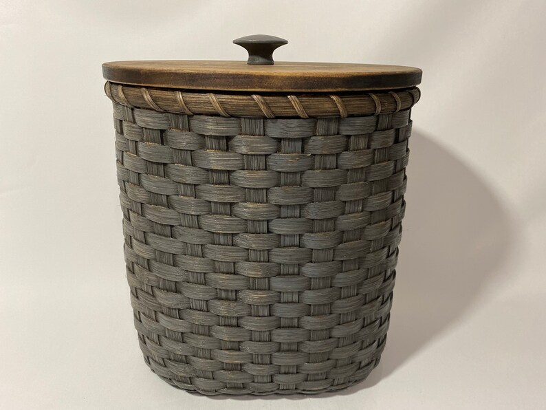 Waste Basket With Lid / Magazine Basket / Storage Basket / Etsy