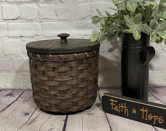 Toilet Paper Basket- Storage Basket-Round Basket-Handwoven Basket-Canister Basket