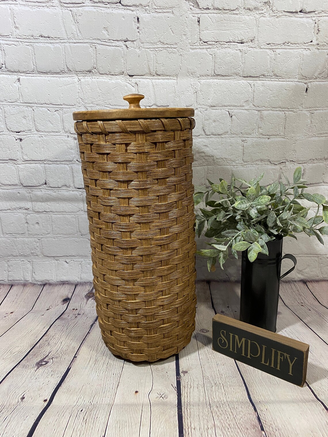 Toilet Paper Basket with LidBathroom Tissue BasketTall Etsy