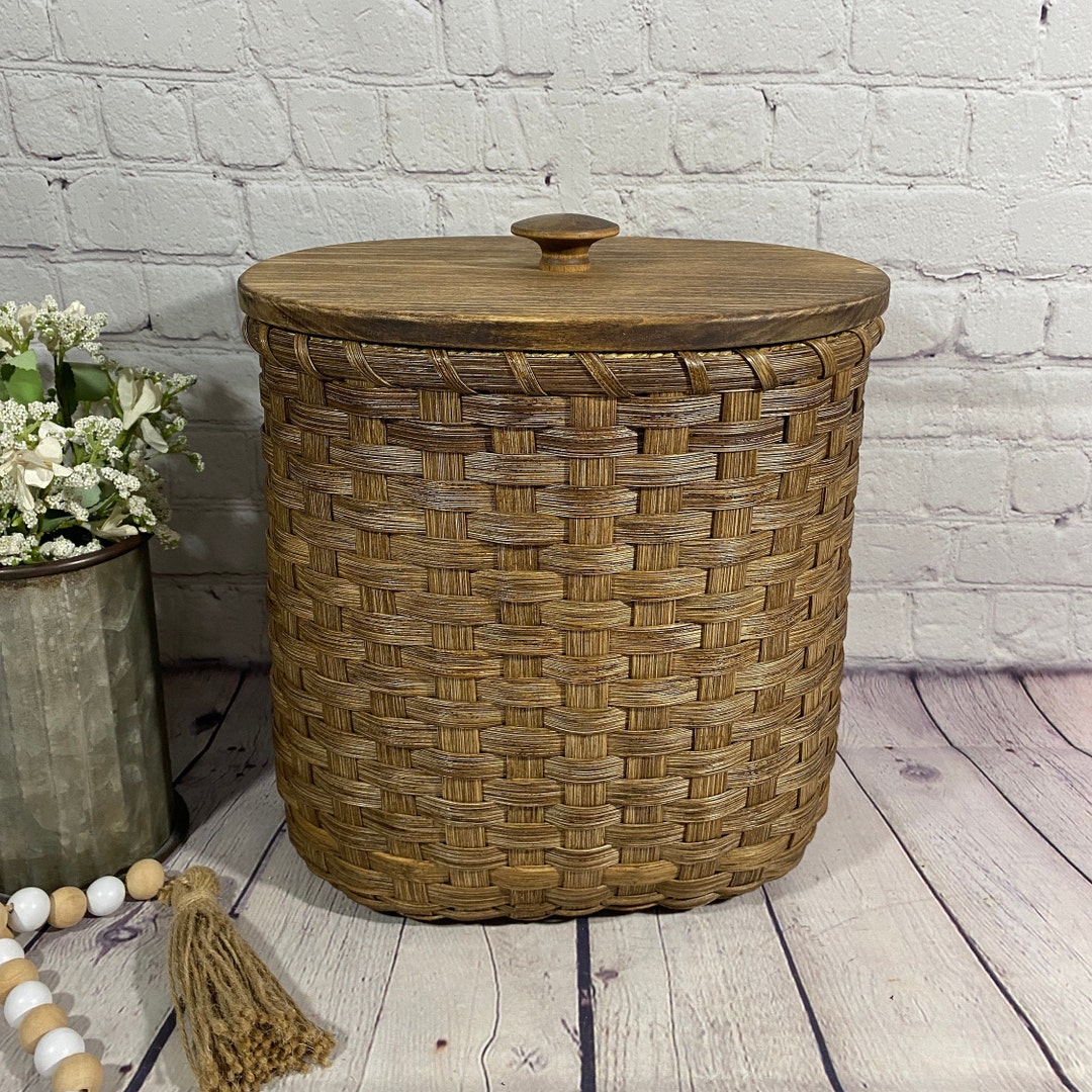 Waste Basket With Lid / Magazine Basket / Storage Basket / Organizer