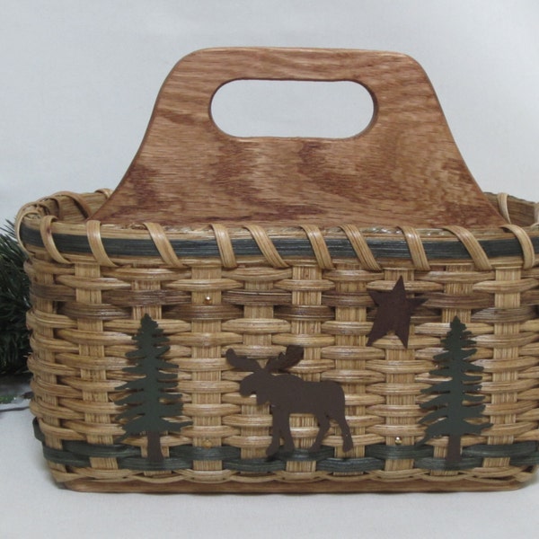 Silverware Basket / Paper Plate Basket / Divided Basket / Napkin Basket /  Organizer Basket / Utensil BasketNorth Woods-Moose