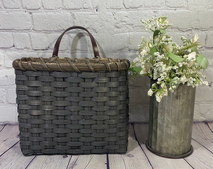 Mail Basket / Wall Basketpainted / Handwoven Basket / Etsy