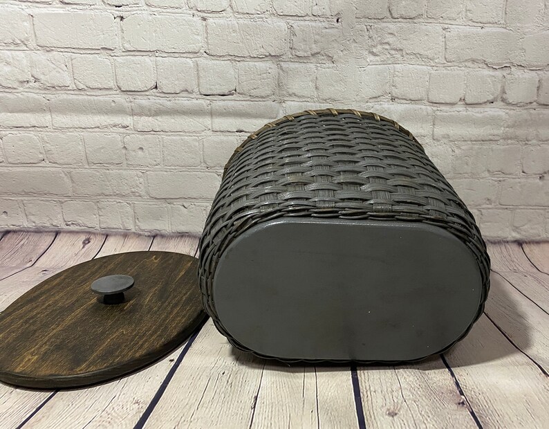 Waste Basket With Lid / Magazine Basket / Storage Basket / Etsy
