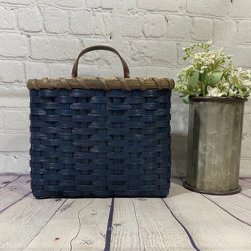 Mail Basket / Wall Basketpainted / Handwoven Basket / Etsy