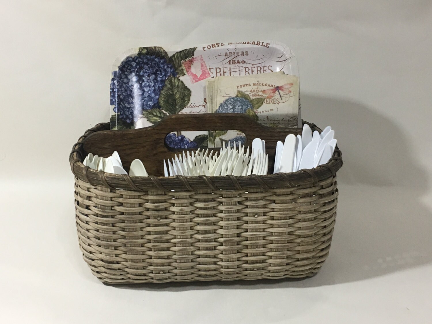 Paper PlateSilverware Basket / Organizer Basket / Storage Etsy