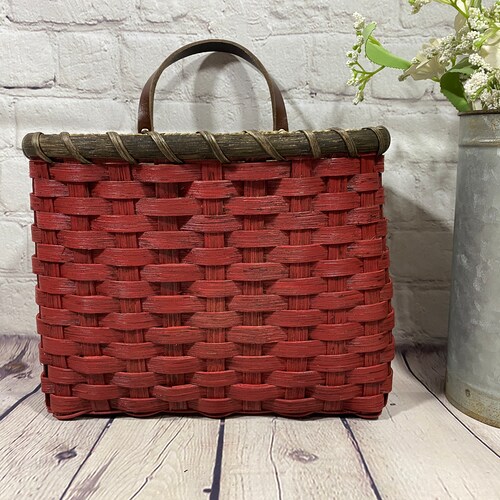 Mail Basket / Wall Basketpainted / Handwoven Basket / Etsy