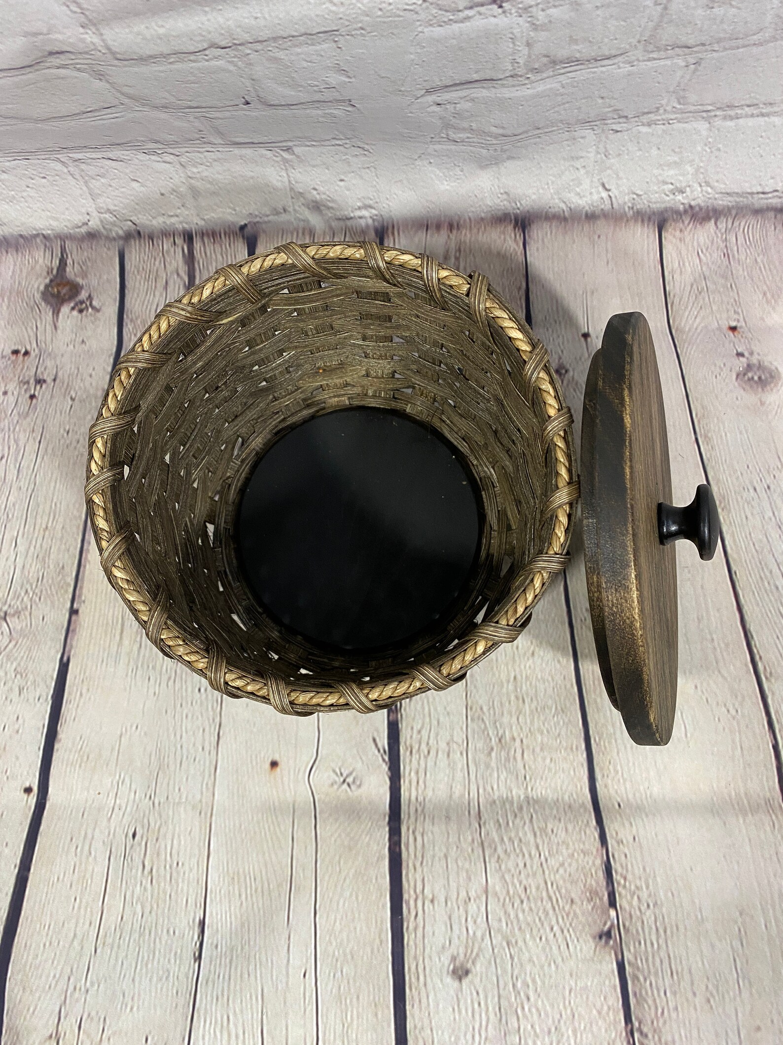 Toilet Paper Basketbasket With a Lidpainted Basketstorage Etsy